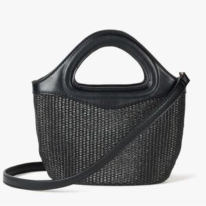 The Drop Womens Xiomara Mini Tote Black Straw NWT